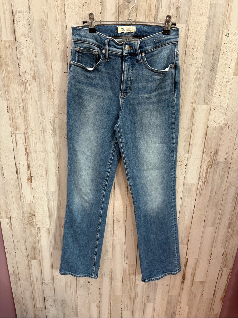 Madewell Mid-Rise Kick Out Jeans 26T Medium Wash Cropped Flare Western Rodeo